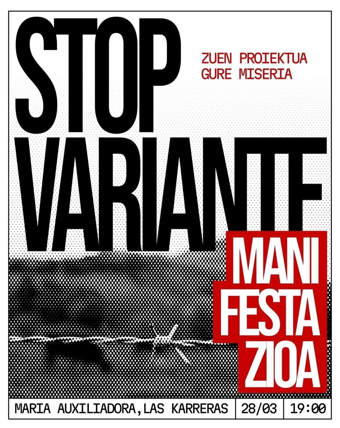 Manifestación 28 de Marzo 19:00 María Auxiliadora